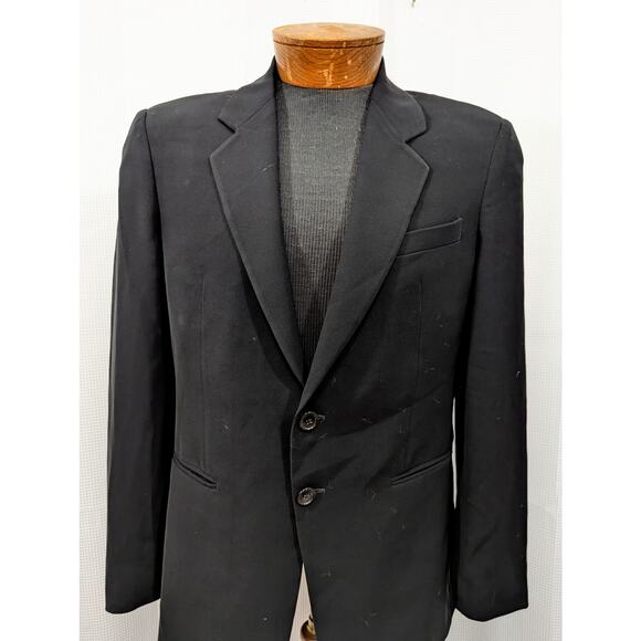 EMPORIO ARMANI! JUDE LINE! RICH BLACK MICROFIBER DRESS JACKET SPORT COAT! SZ 48R - Picture 4 of 11